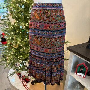 COLDWATER CREEK SKIRT IN BLACK AND MULTIPLE COLORS SIZE SMALL - EUC (549)